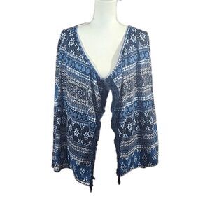 MASSINI, Open Front Fringe Cardigan- Size Large